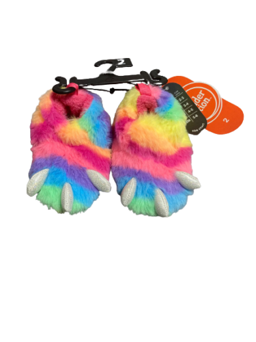 Wonder Nation Infant Girl's Claw Foot Infant  Rainbow Slippers Size 2