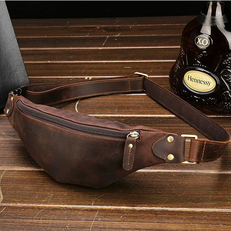 Waist Leather Genuine Packs Fanny Bag Men Belt Bags Pack Shoulder Pouch
