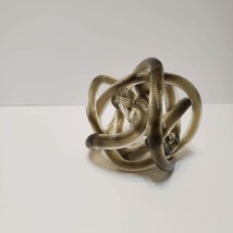 Glass Knot Rope Sculpture, Mid-Century Modern Hand Blown Art Glass, Smoky Brown image 8