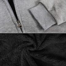 Men's Quilted Moto Sherpa Fleece Lined Zip Up Hoodie Jacket image 5