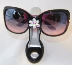Eyeglasses Sunglasses Holder 4.3" High Black Velvet Stiletto Shoe Poly Stone image 2