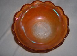 Vintage Jeannette Carnival Glass Marigold Crackle Scalloped Bowl NICE - $64.35