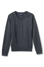 Lands End Uniform Girl's Size Large (14) Cardigan Sweater, Coal Heather - $17.99
