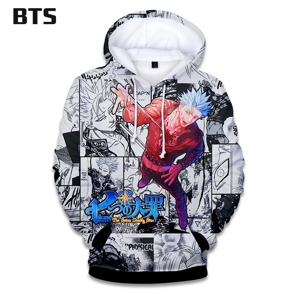 BTS Hoodies Kawaii 3D Nanatsu No Taizai Sweatshirts The Seven Deadly