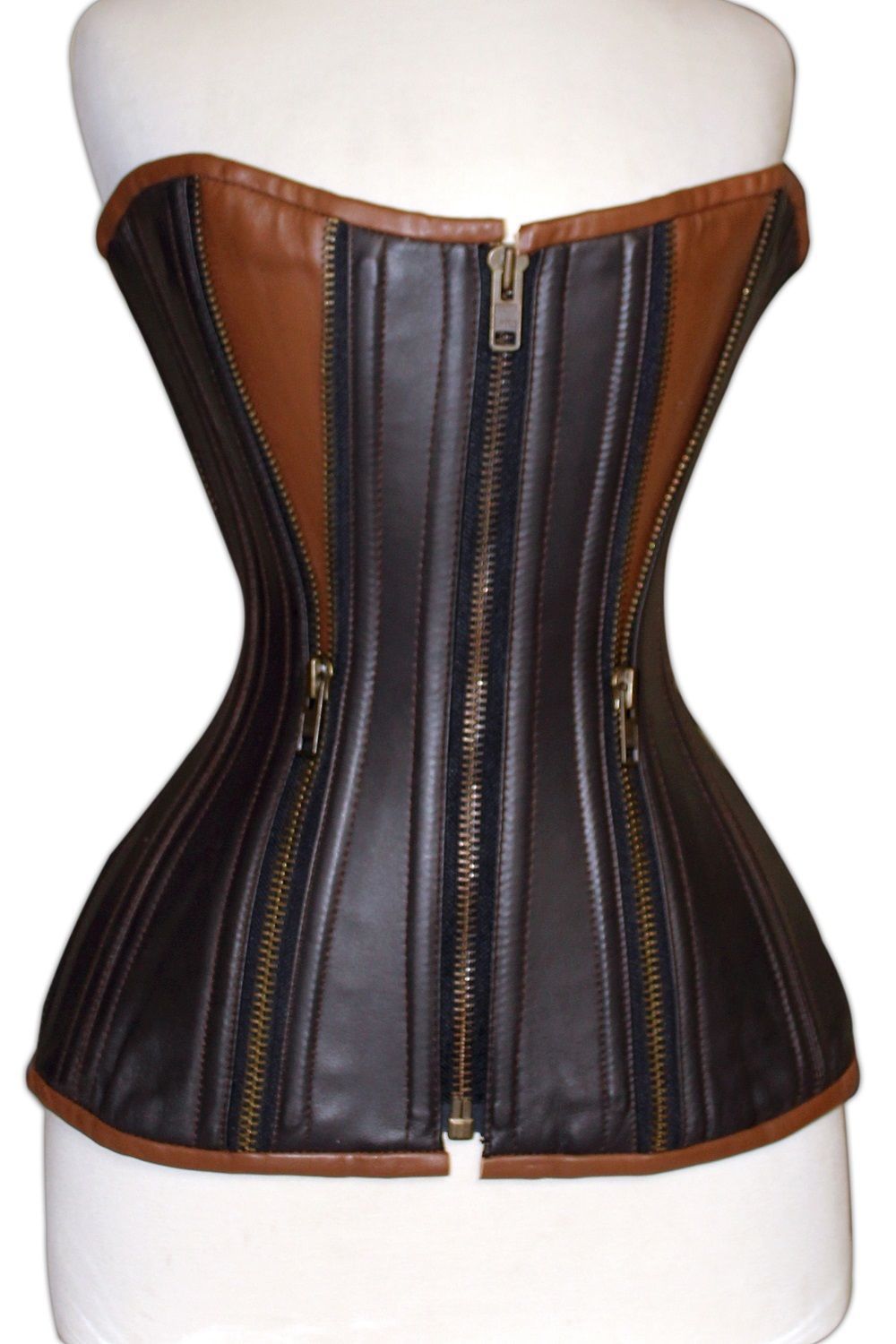 Real Leather Corset SteamPunk Ziper Best Quality