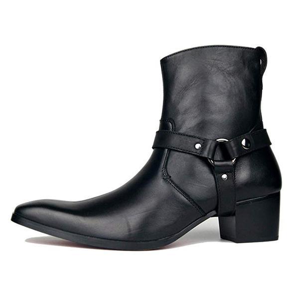 leather ankle boots men