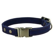 CHEDE Luxury Real Genuine Leather Dog Collar- Handmade for Small Dog Breeds Blue - $17.39