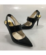 MICHAEL Michael Kors 6 M Black Patent Leather 3.5&quot; Heels Pumps Shoes Sli... - $47.53