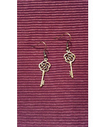 Steampunk Antiqued Key Replica Earrings made with Nickel Free hooks - $5.40
