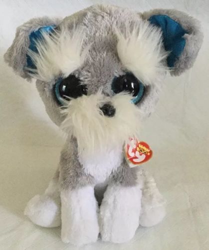 ty beanie boos whiskers the grey schnauzer dog plush