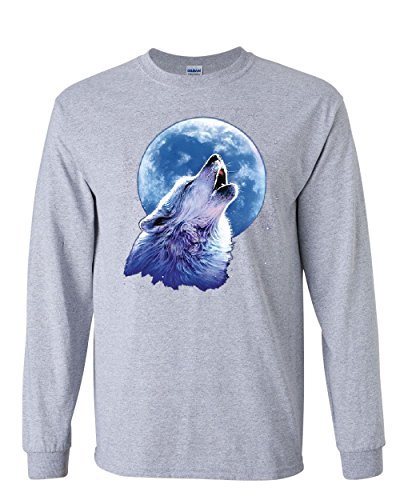 Call of The Wild Long Sleeve T-Shirt Lone Wolf Howling at The Moon ...