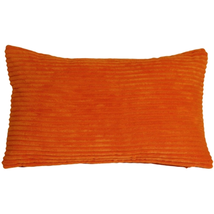 Wide Wale Corduroy 12x20 Dark Orange Throw Pillow, Complete with Pillow ... - $31.45