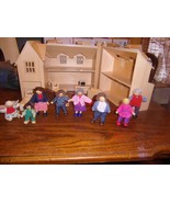 Melissa &amp; Doug Fold &amp; Go Wooden Dollhouse with accessories EUC - $59.39