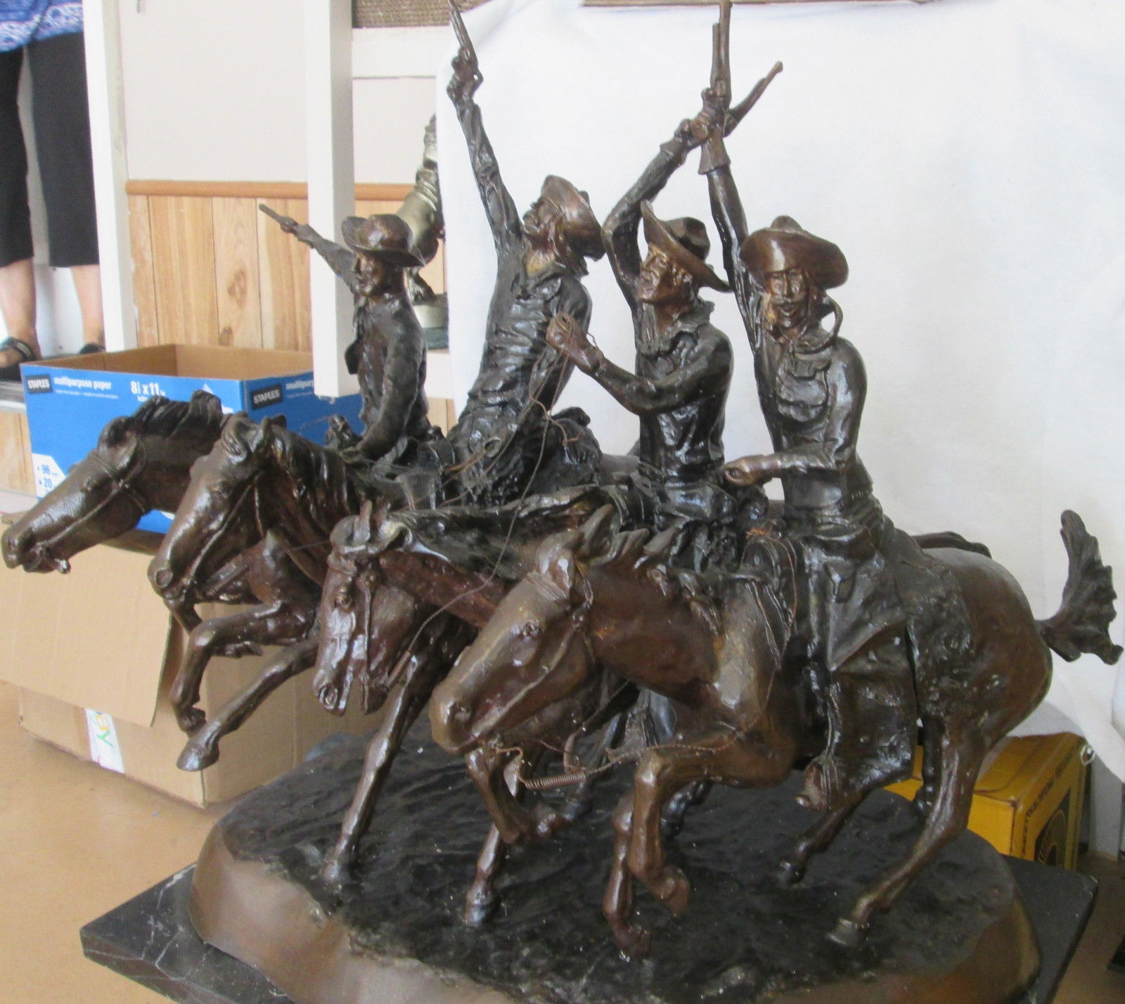 FREDERIC REMINGTON Cast Bronze Statue Through The Rye" Full