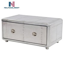 NauticalMart Aviator Coffee Table Trunk Storage Side Table Industrial Furniture