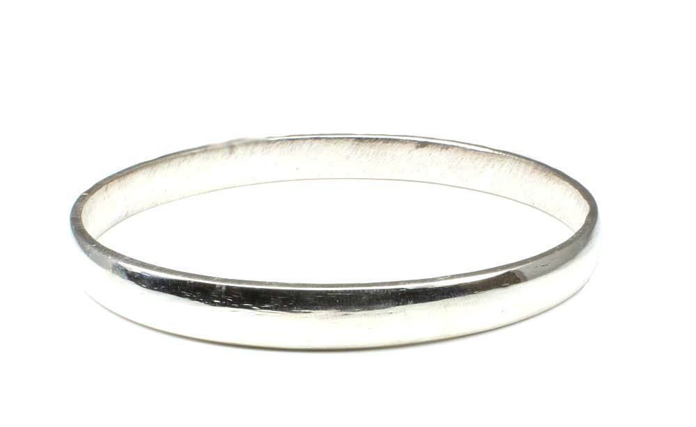 Pure Silver Mens solid Kara Bangle Bracelet 7 cm