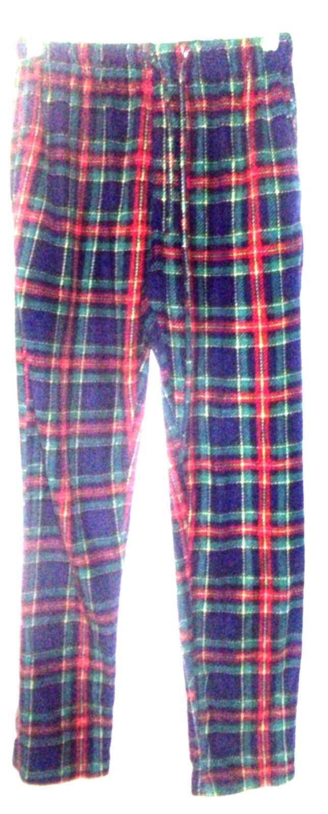 green and blue pajama pants