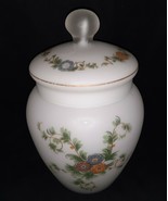 Norleans Frosted Flowered Covered Ginger Cookie Jar Made in Italy Vintage White - $49.99