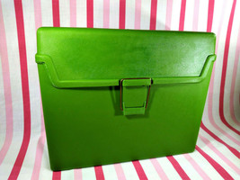 Neat 1970&#39;s Avocado Green Flip Top Large Plastic File Box w/ Handle &amp; Cl... - $28.00
