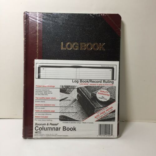 Boorum & Pease Columnar Log Book Black/Red Covers Record Rule 103/8 x