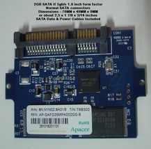 2GB 1.8in 3Gb/s Half Size SATA II SSD Normal SATA Connectors - Free Cable Set ! image 1