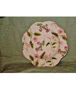 SPODE BOTANICALS SCALLOPED 9 1/2&quot; PLATE PINK AND GREEN 2005 #2 - $30.00