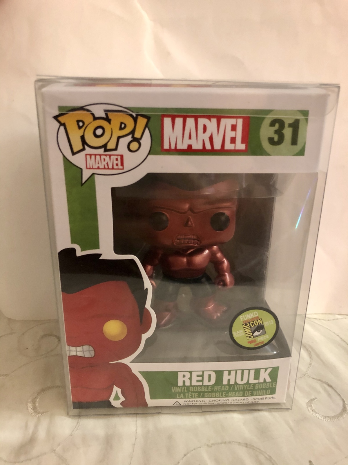 Funko Pop Marvel Red Metallic Hulk #31 2013 SDCC 480 Pcs Limited ...