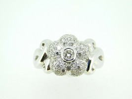 18k White Gold Genuine Natural Diamond Flower Ring 3/4ct (#J1778) - $1,325.00