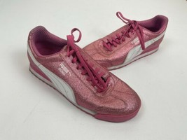 puma roma pink White glitter Sneakers Tennis Shoes US size 7 - $26.72