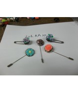 Lot AA 103   5 collar lapel brooch pin NEW hand set various styles jewelry - $7.59