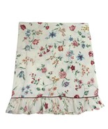 1 Vintage Croscill Queen Flat Sheet Floral Ruffled Cottagecore USA Made ... - $39.55