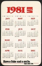 Vintage pocket calendar COCA COLA 1981 Have a Coke and a smile unused n-... - $6.99