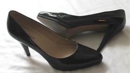 Ellen Tracy Cody Platform Black Patent Leather High Heels Pumps Size 9 M Shoes - $18.81