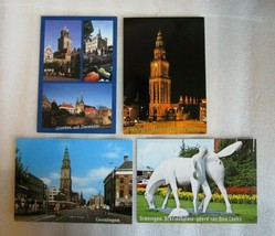 4 Vintage POSTCARDS The Netherlands GRONINGEN Assorted CHURCHES Sights! - £3.60 GBP