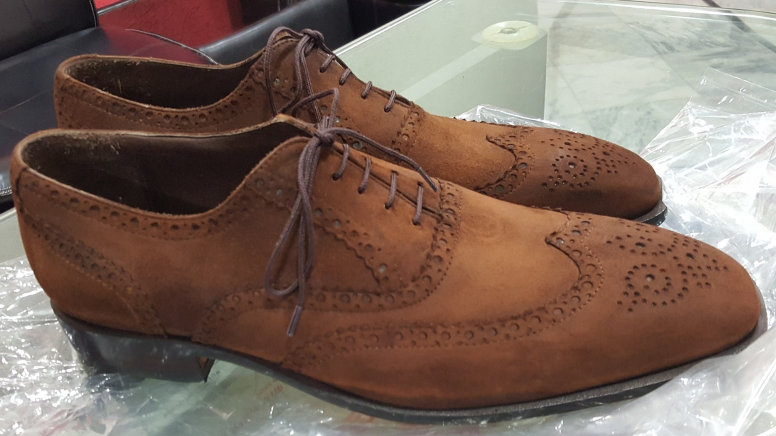 Urban Footwear - New handmade men's suede vintage leather oxford brogue toe formal dress laceup s