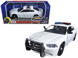 2011 Dodge Charger Pursuit Police Car White with Flashing Light Bar, Front and R - $55.19