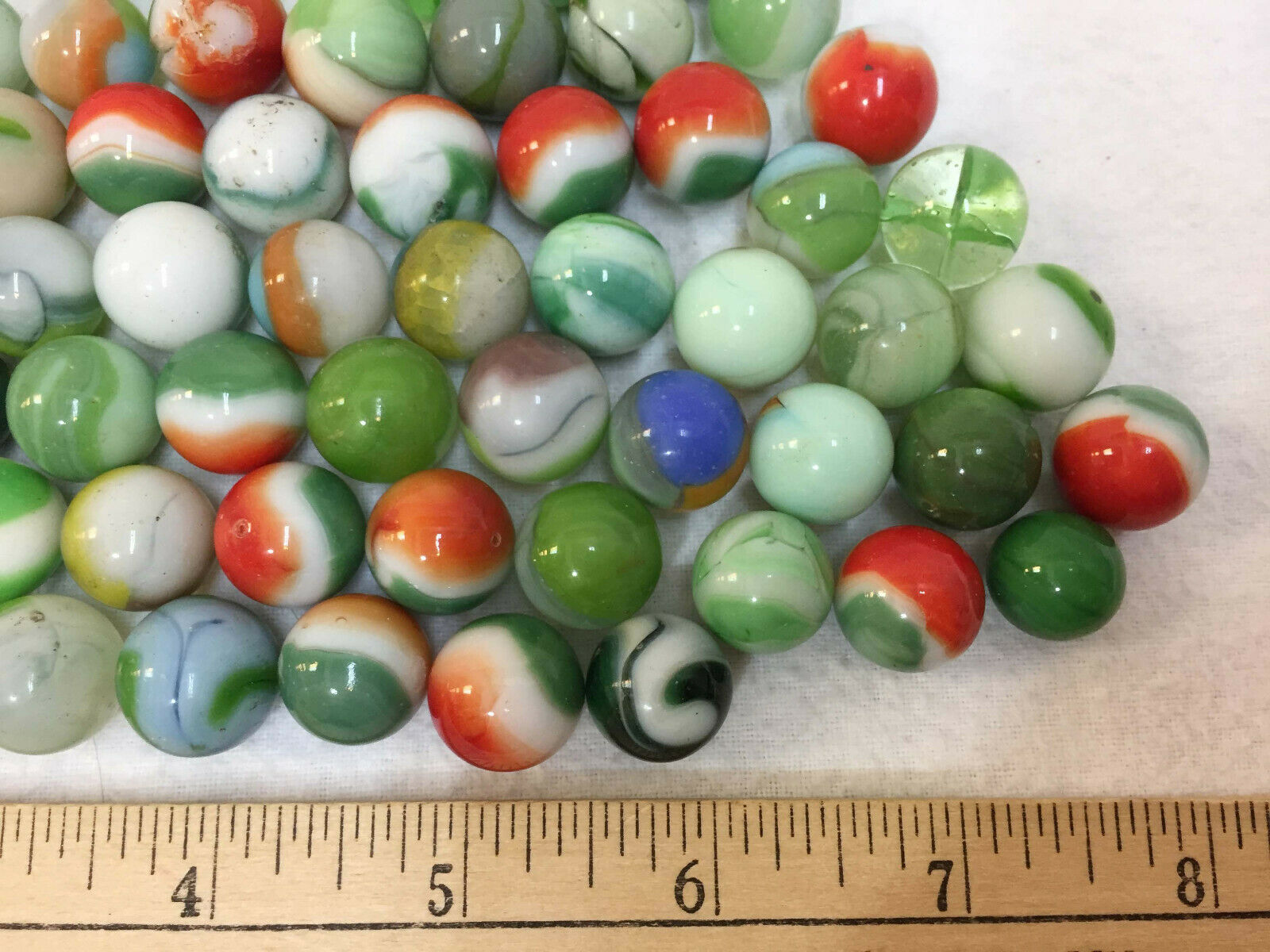 Glass Marbles 70+ Vintage Green Solid & See and similar items