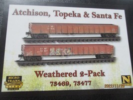 Micro-Trains # 99305031 Atchison, Topeka & Santa Fe Weathered Gondolas 2 Pack (N image 1