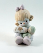 Precious Moments Porcelain Girl Figurine Can&#39;t Get Enough Of Our Cub #B0... - $8.99