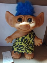 Under a Doll 8&quot; Caveman Troll Blue Hair Brown Eyes - $10.00
