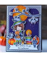Little Witch Cutting Dies And Stamps For Cardmaking And Scrapbooking DIY... - $9.50