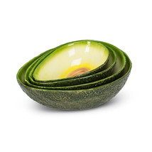 Avocado Shaped  Serving Bowls Small Nesting Set of 4 Ceramic Green Charcuterie image 2