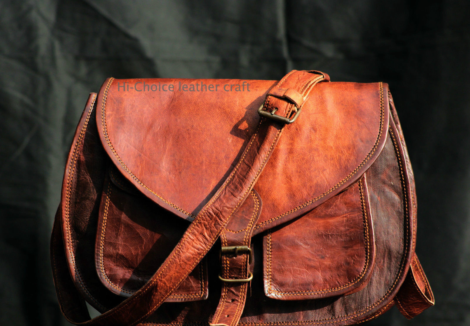 vintage look women handmade leather bag leather purse gypsy shoulder crossbody