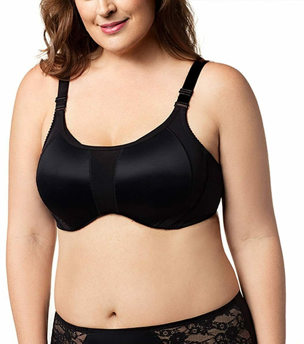 Elila Black Zaylee Microfiber Underwire Sports Bra Us 36h Uk 36ff Bras And Bra Sets 