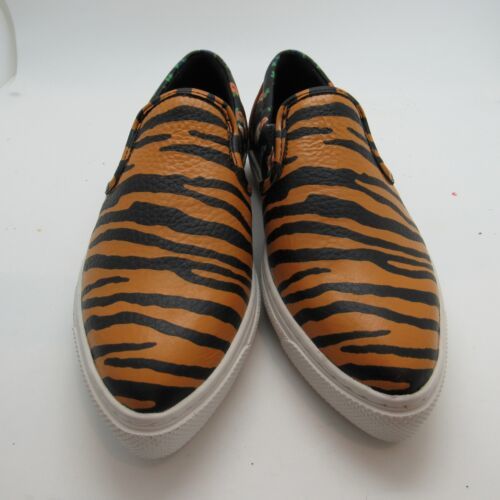 tiger print slip on shoes
