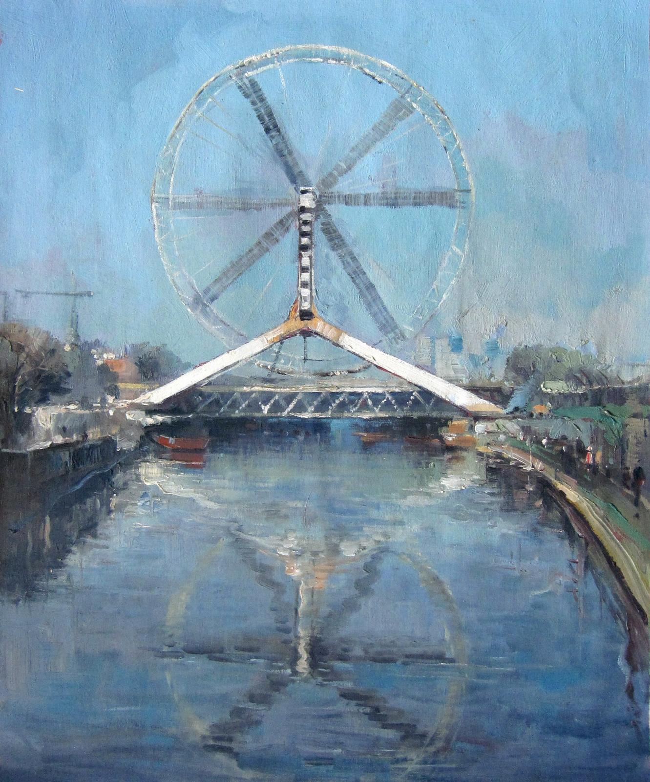 Ferris wheel 20x24 in. stretched Oil Painting Canvas Art Wall Decor ...