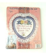 Blue Heart Frame Counted Cross Stitch Kit - The Best Part Of Life Is... ... - $11.14