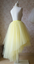 Pink High-low Tulle Skirt, Irregular Pink Wedding Bridesmaid Tulle Skirt, Plus image 14