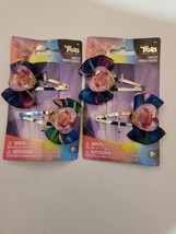 Lot of 2 New DreamWorks Trolls World Tour Princess Poppy Bow Hair Clips - $7.61
