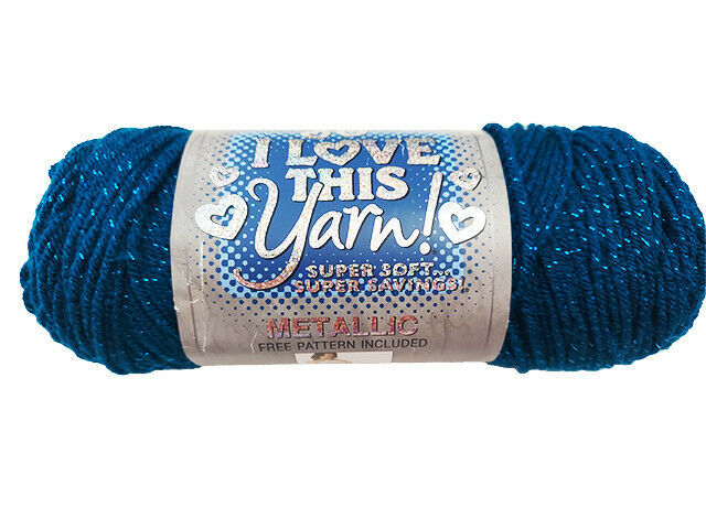 I Love This Yarn Metallic in Teal Sparkle #1839836